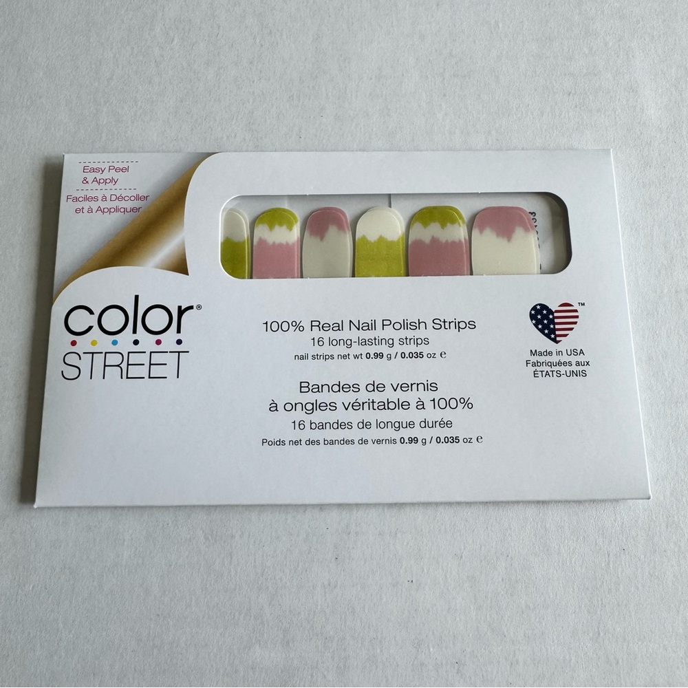*Retired* Color Street: To Dye For | Easter Spring Pastel Green Pink White - Picture 3 of 8